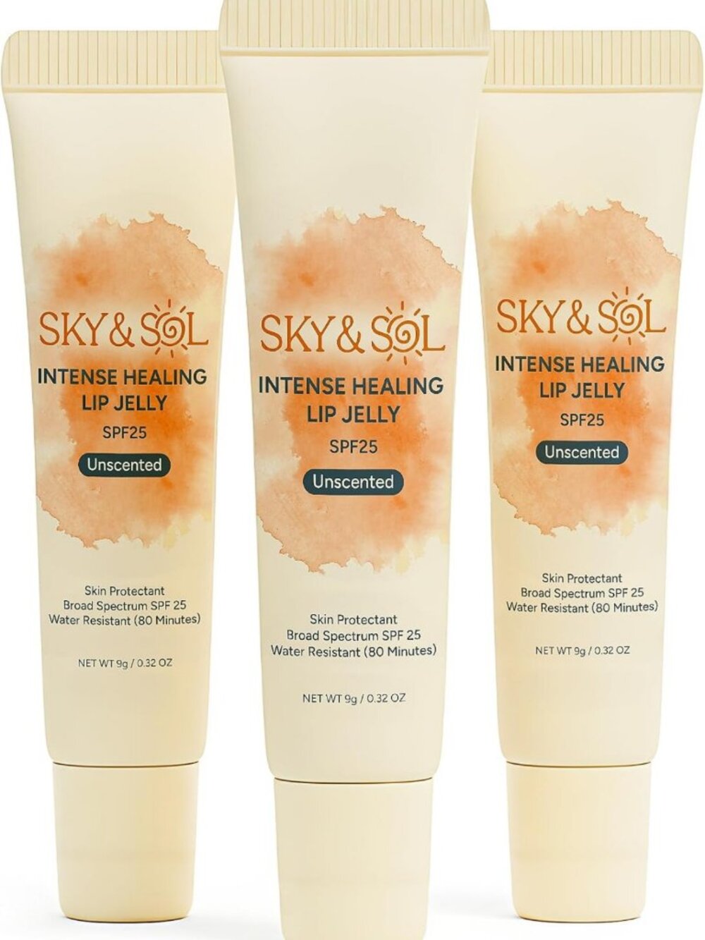 Natural Hydrating Lip Balm SPF 25 - 3 Pack Moisturizing Lip Jelly Set